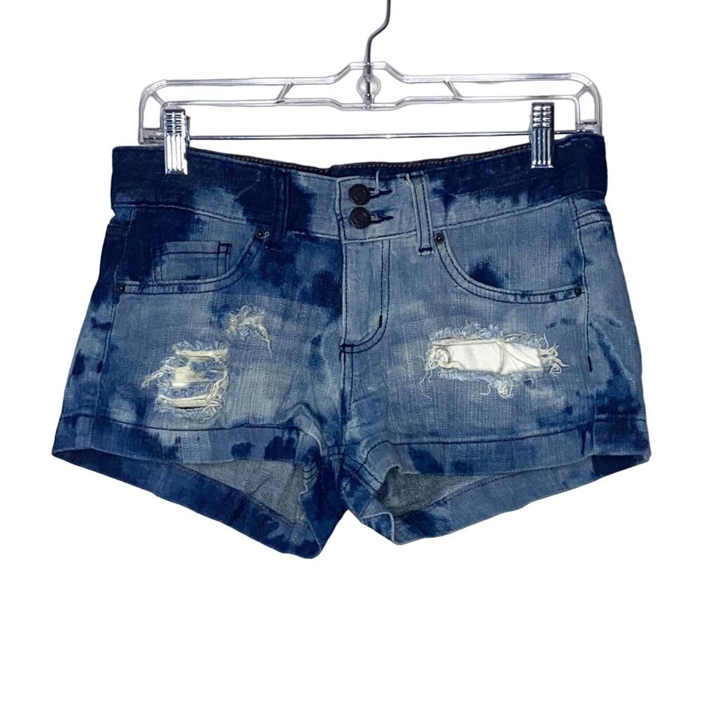 Mossimo Juniors Shorts Size 7 Distressed Denim Tie Dye